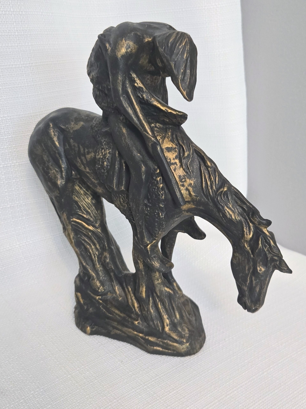 End Of The Trail Ceramic Figurine Studio Pottery Bronze Look Southwest Native